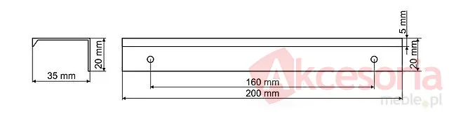 Uchwyt Aluminiowy UA45 3500 mm Aluminium Naturalne