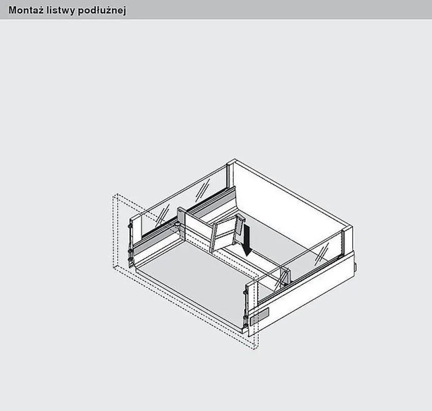 Listwa poprzeczna do przycięcia ORGA-LINE do Tandembox Antaro - biały / dł. 107,7 cm