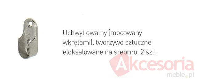 Uchwyt owalny do drążka ubraniowego podświetlanego