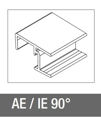 Łącznik 90° do Cokołu wys.10cm STAL Szczotkowana Rehau
