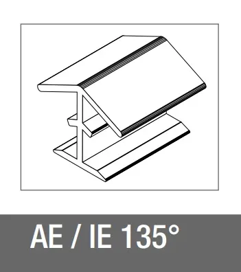 Łącznik 135° do Cokołu wys.15cm ALUminium Szczotkowane Rehau