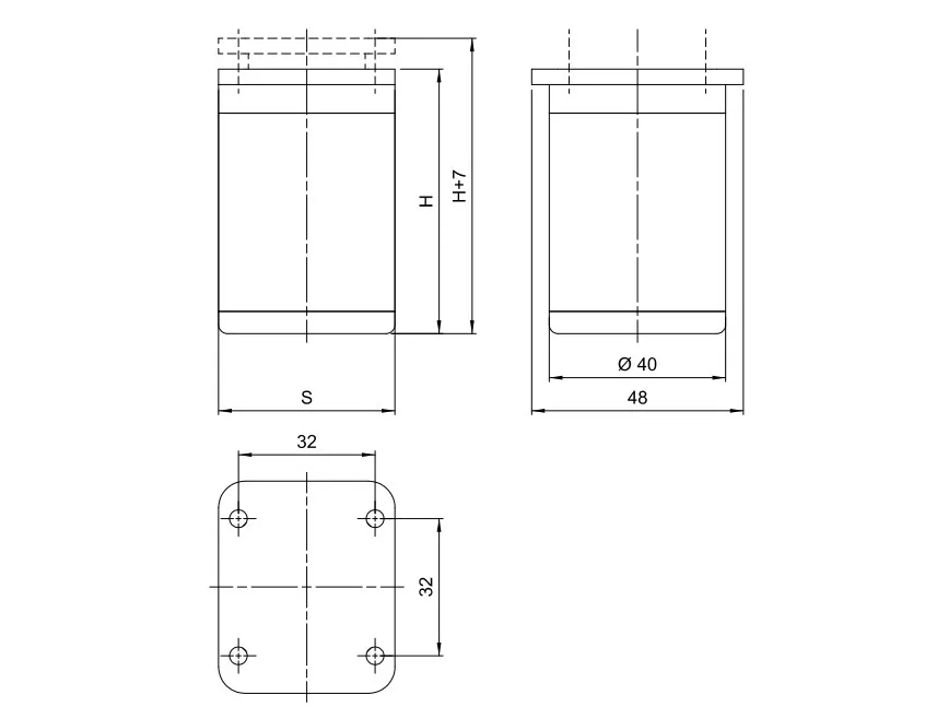 Nóżka okrągła D-860 z regulacją - aluminium / wys. 6 cm