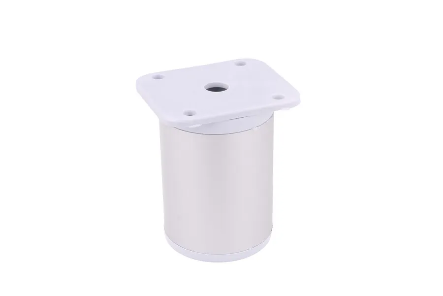 Nóżka okrągła D-860 z regulacją - aluminium / wys. 6 cm