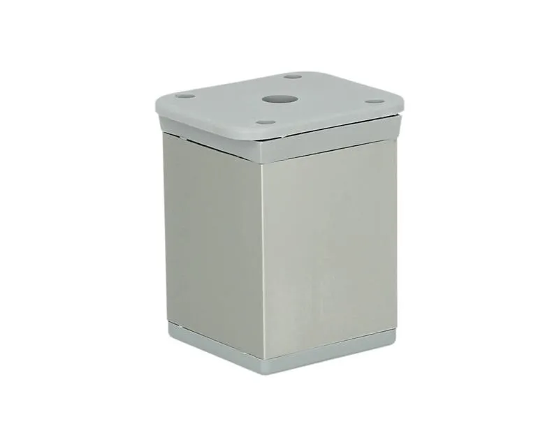 Nóżka kwadratowa D-861 z regulacją - aluminium / wys. 6 cm