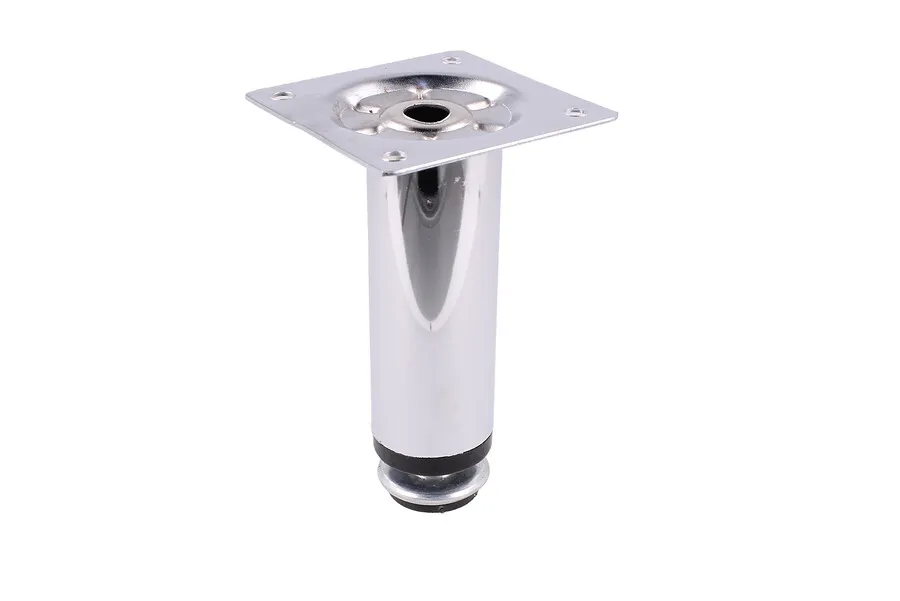 Nóżka okrągła D-737 z regulacją - chrom połysk / wys. 10 cm
