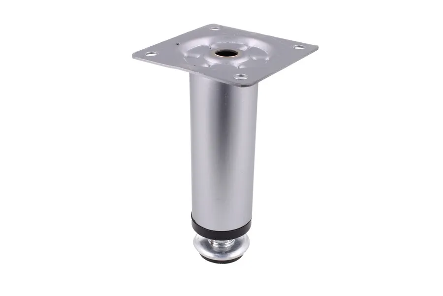 Nóżka okrągła D-737 z regulacją - chrom mat / wys. 10 cm