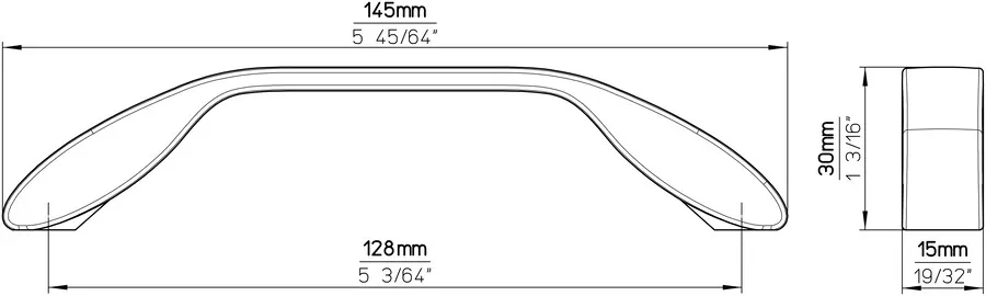 Uchwyt 2266 - efekt stali szlachetnej / rozstaw 128 mm