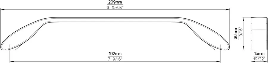 Uchwyt 2266 - efekt stali szlachetnej / rozstaw 192 mm