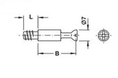 Trzpień łączący MINIFIX S100 - stal surowa / otwór 5 mm / wiercenie 34 mm