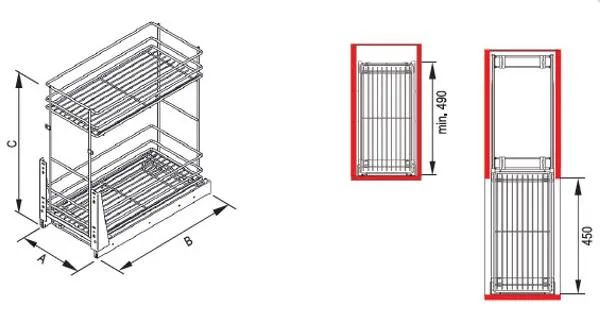VARIANT Cargo mini dolne 20 metal chrom