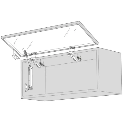 Mocowanie frontu AVENTOS HK-XS / fronty aluminiowe wąskie