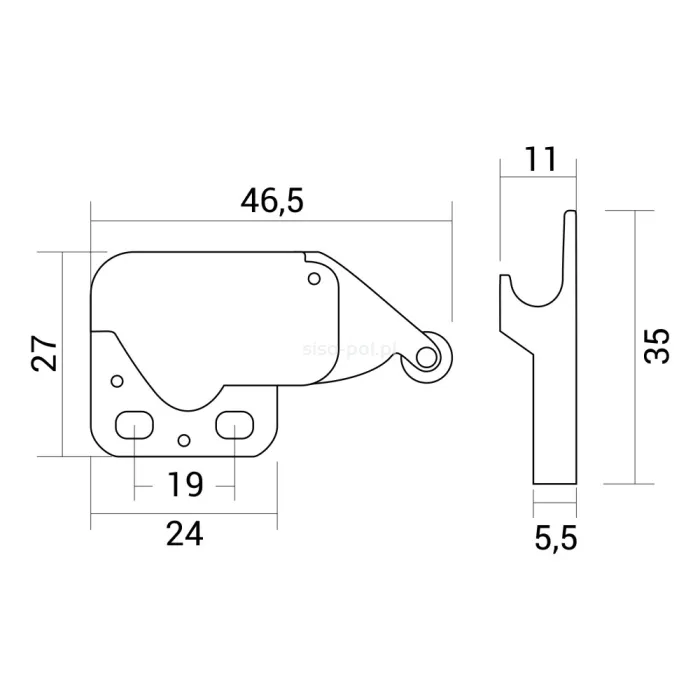 Zatrzask Siso MINI LATCH - nikiel/stal nierdzewna