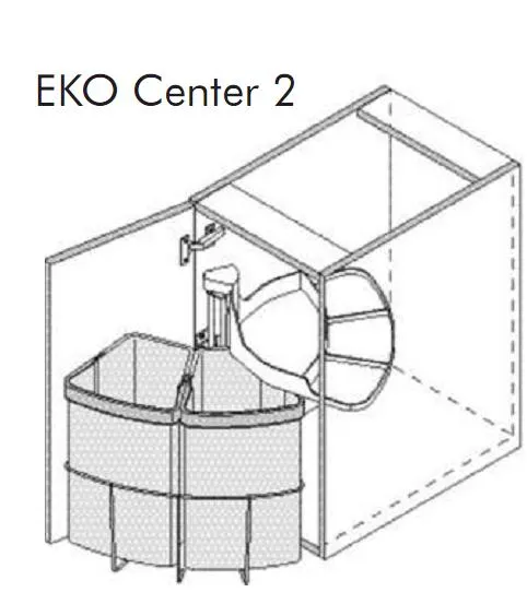 Kosz Wurth EKO CENTER 2 do korpusu 40 cm / 2x9 l 