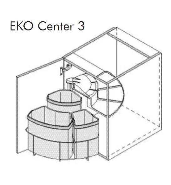Kosz Wurth EKO CENTER 3 do korpusu 50 cm / 19+12+9 l