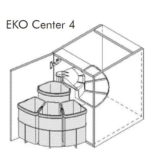Kosz Wurth EKO CENTER 4 do korpusu 50 cm / 1x12 + 3x9 l