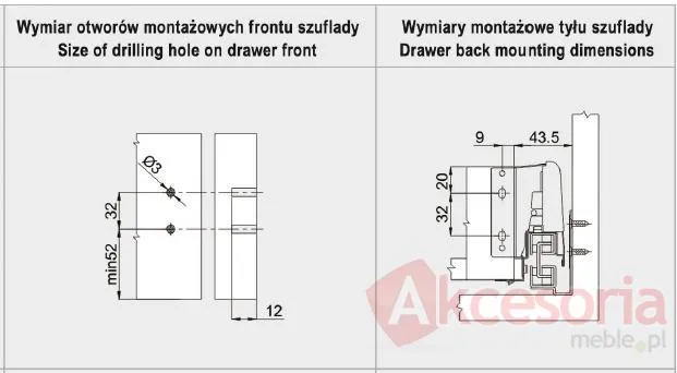 Szuflada Gamet Box  Wys=100mm Prowadnice 45cm BIAŁA