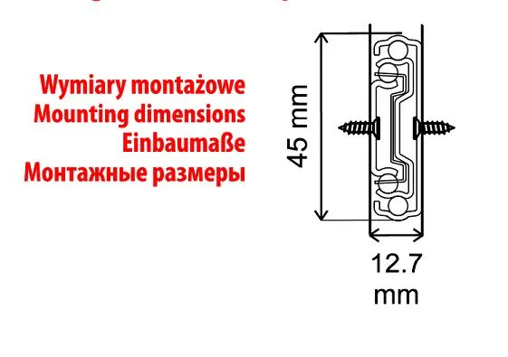 Prowadnica PK08 z DOCIĄGIEM dł 50cm ocynk biały,100% wysuw, 45kg