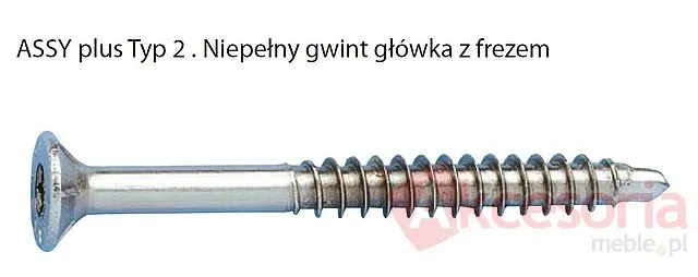Wkręt jak konfirmat Wurth ASSY z wiertłem i frezem / 4x60 mm