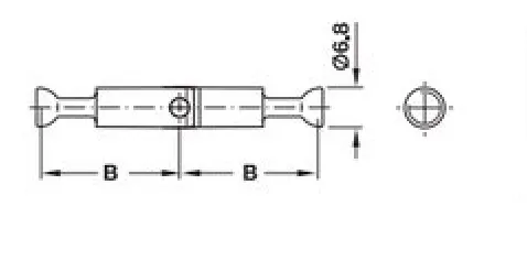 Łącznik do uciosów z przegubem MINIFIX - ocynk / wiercenie 44 mm / 1 szt.