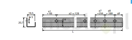 Listwa wykończeniowa TOPLINE M do drzwi o przekroju U Hettich / dł. 250 cm