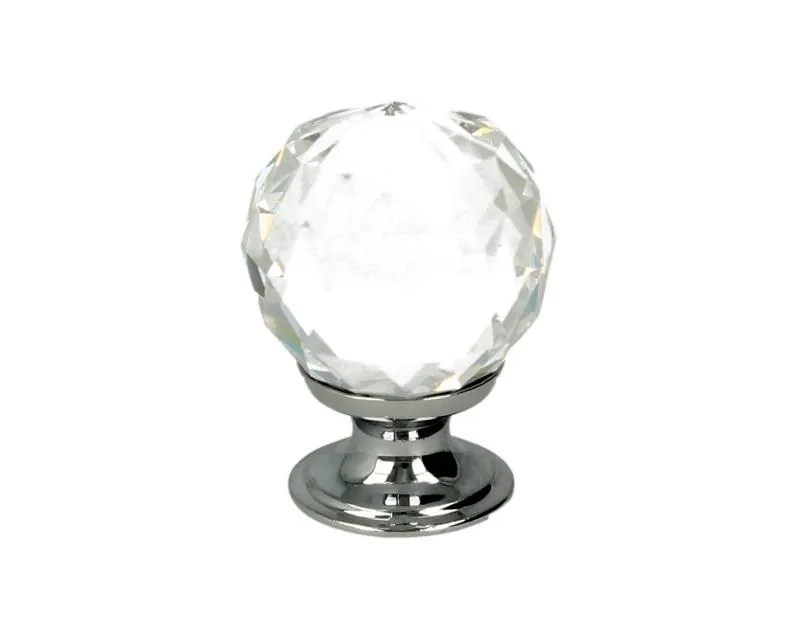 Gałka szklana GL01 - chrom połysk / fi 31 mm