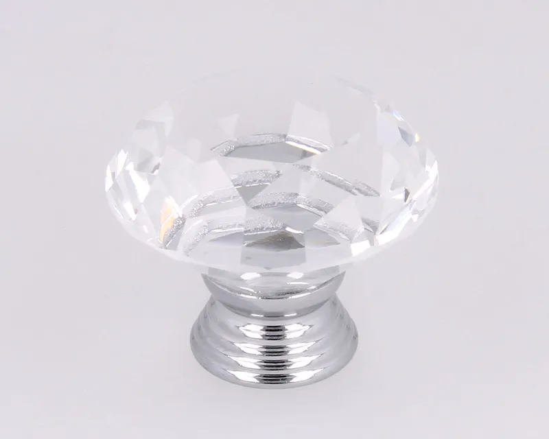 Gałka szklana GL02 - chrom połysk / fi 40 mm