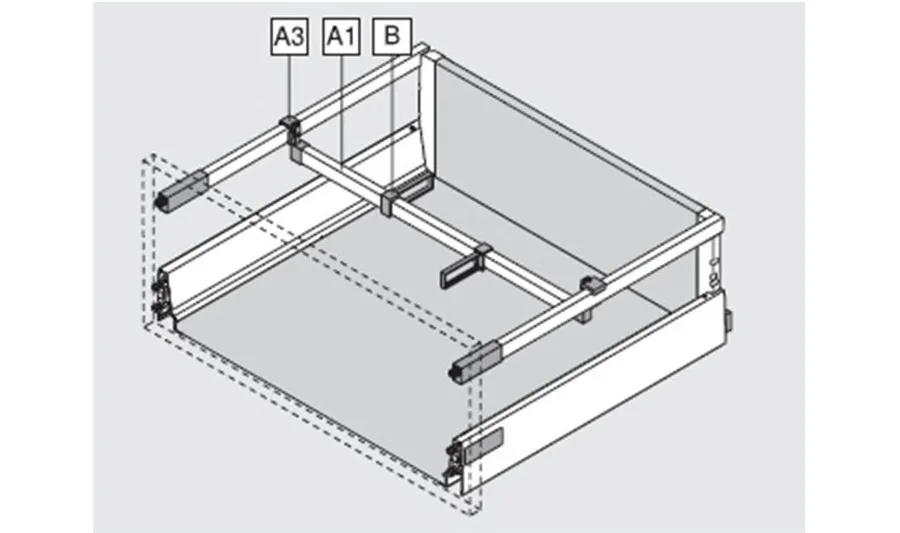 Reling poprzeczny do przycięcia ORGA-LINE do Tandembox Antaro - biały / dł. 110.4 cm 
