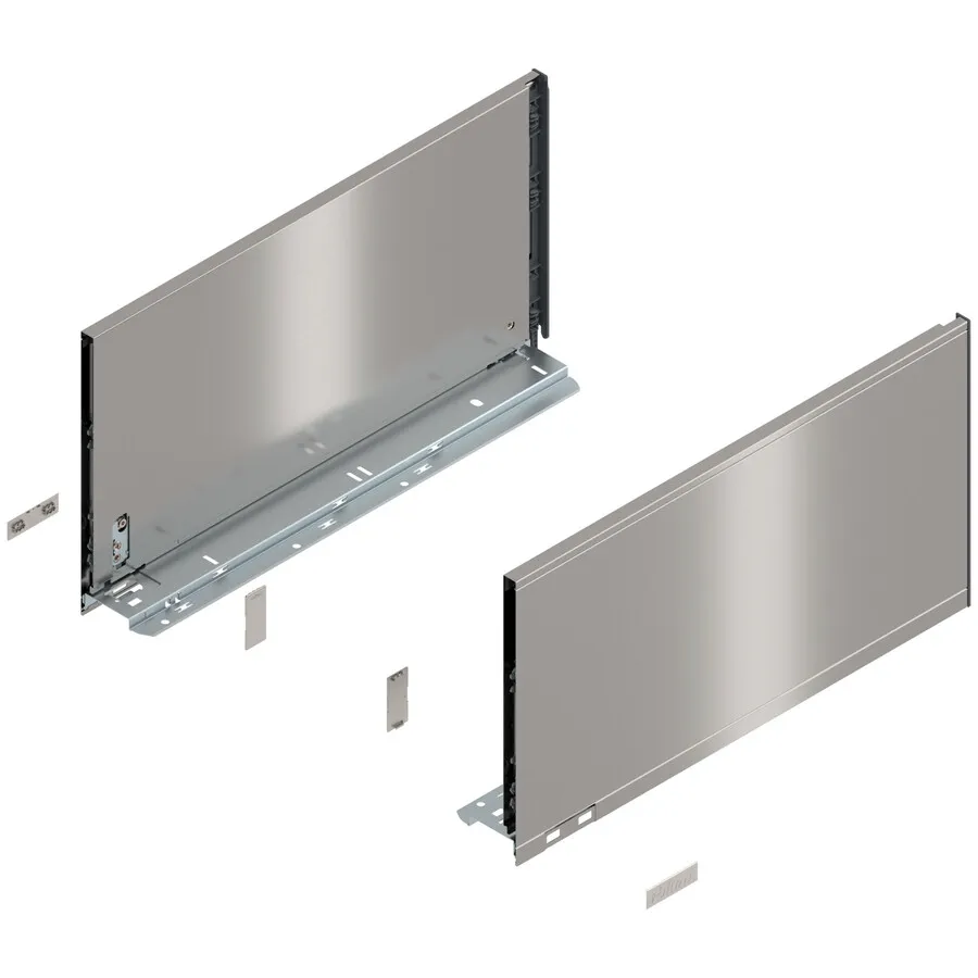 LEGRABOX Pure, boki szuflady o wys."F", NL=450 mm, stalowe, Inox