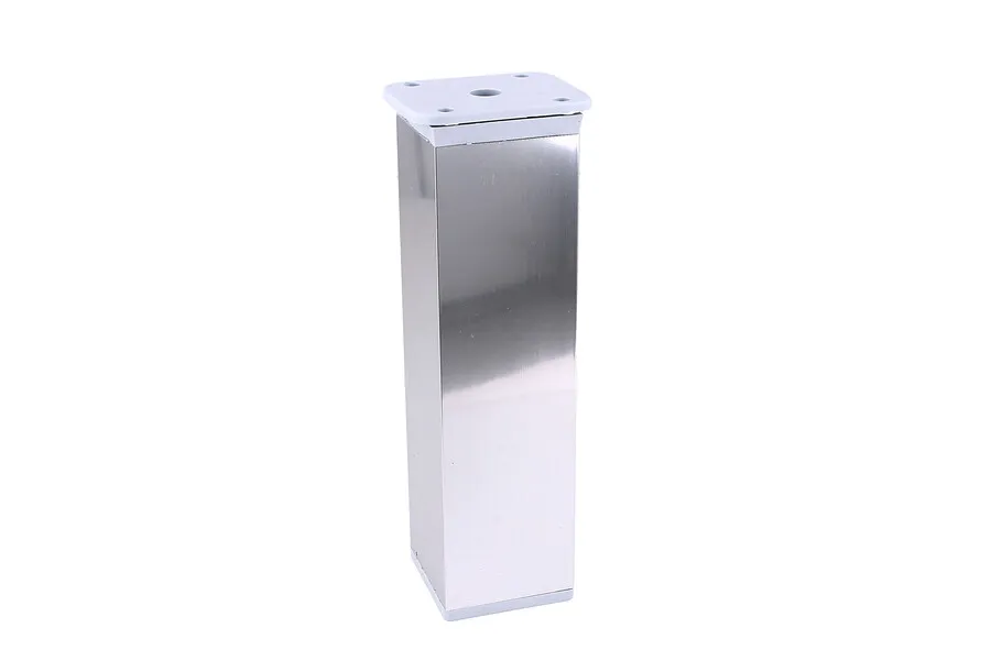 Nóżka kwadratowa z regulacją 4 cm / wys. 15 cm - chrom