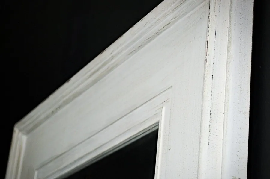 Lustro wiszące 1-2231 80x100 - przecierany biały