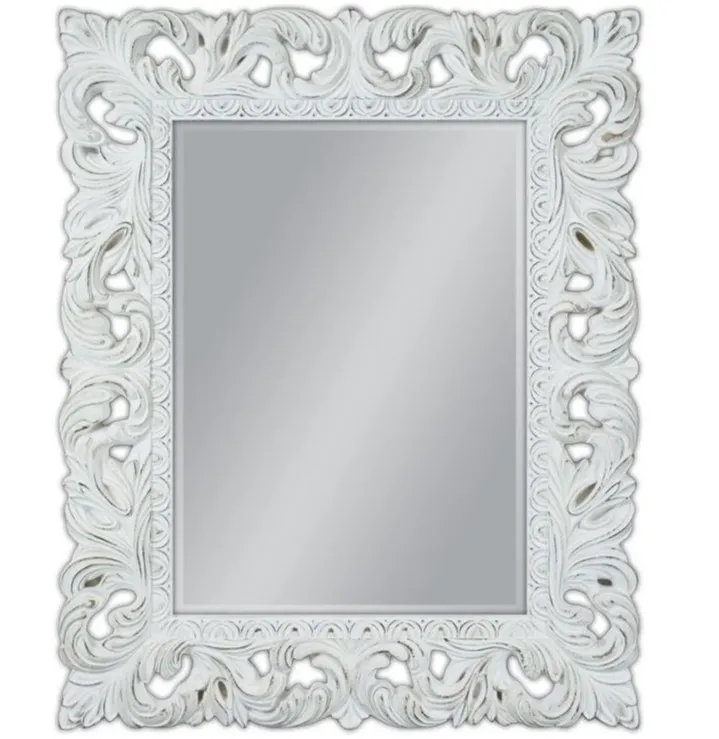 Lustro PU058 80x100 - przecierany biały