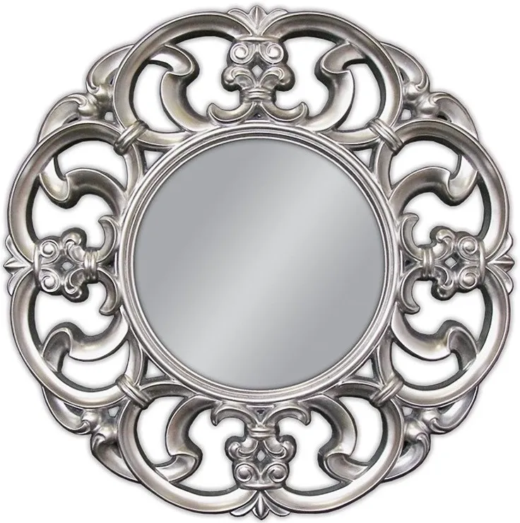 Lustro okrągłe PU087 100 cm - srebrny