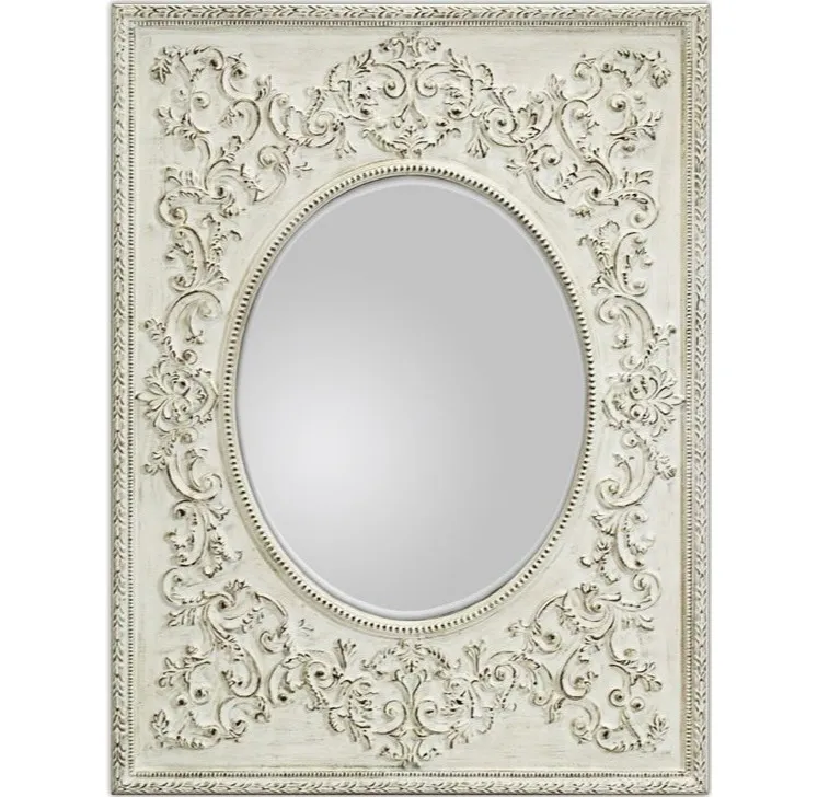 Lustro PU284A 90x120 - przecierany biały