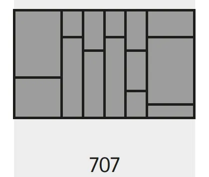 Wkład na sztućce ORGATRAY 590 - srebrny / 707x462 mm