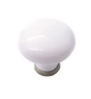 Gałka 24136 - stara stal, biała ceramika / fi 30 mm