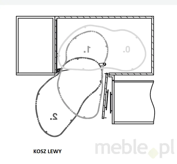 Cargo do szafki narożnej Corner Optima Lewe MAXIMA EVO II 90 cm