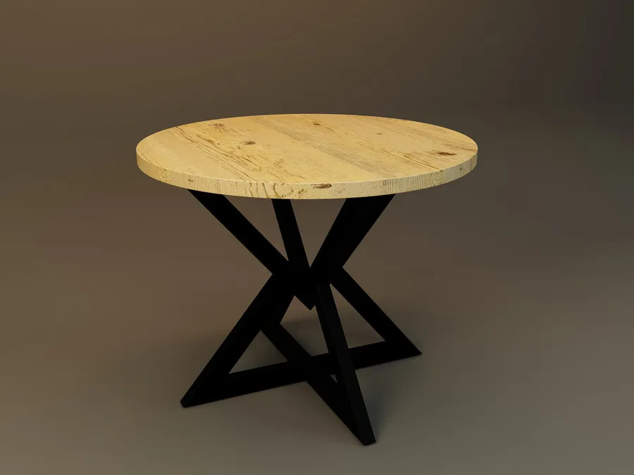 Stół okrągły PELLO - blat dębowy 4 cm