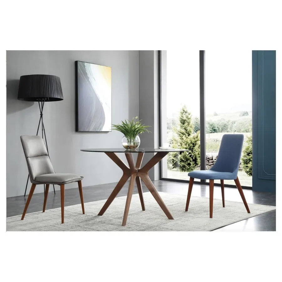 Stół okrągły OTTAVIO 120 cm - transparentny/brązowy