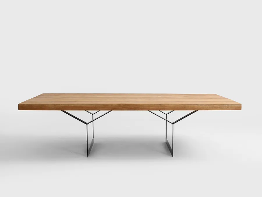 Stolik kawowy LONGO SOLID WOOD 140 - naturalny/czarny