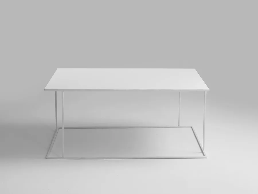 Stół kawowy WALT METAL 100x60 - biały
