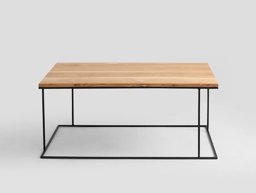 Stolik WALT SOLID WOOD 100x60 - naturalny/czarny