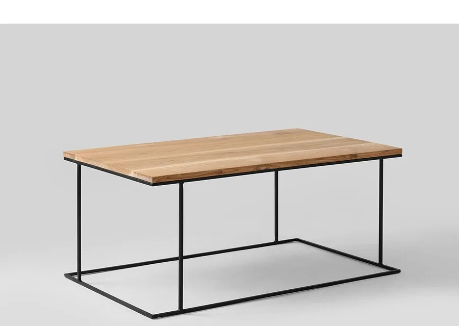 Stolik WALT SOLID WOOD 100x60 - naturalny/czarny