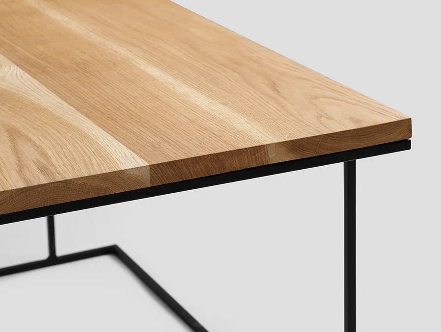 Stolik WALT SOLID WOOD 80 - naturalny/czarny