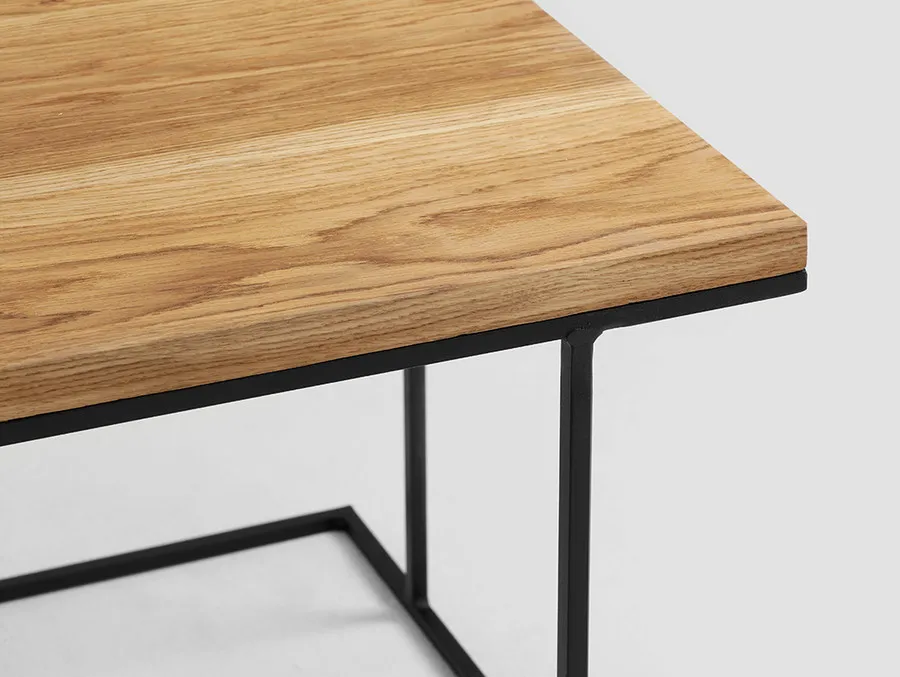 Stolik WALT SOLID WOOD 50 - naturalny/czarny