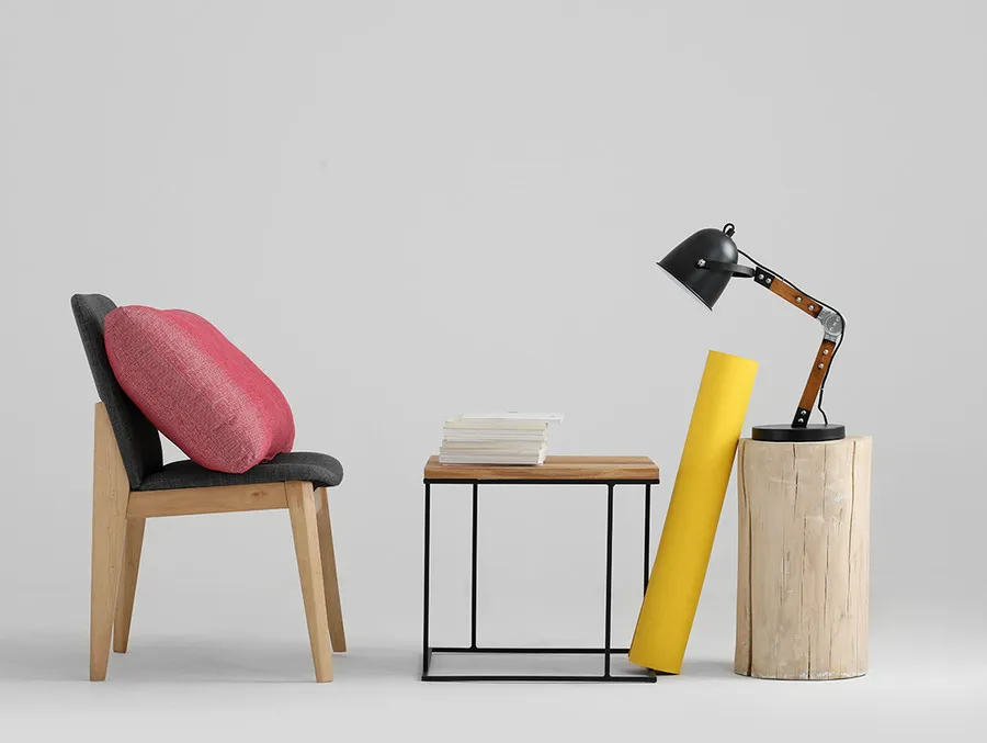 Stolik WALT SOLID WOOD 50 - naturalny/czarny