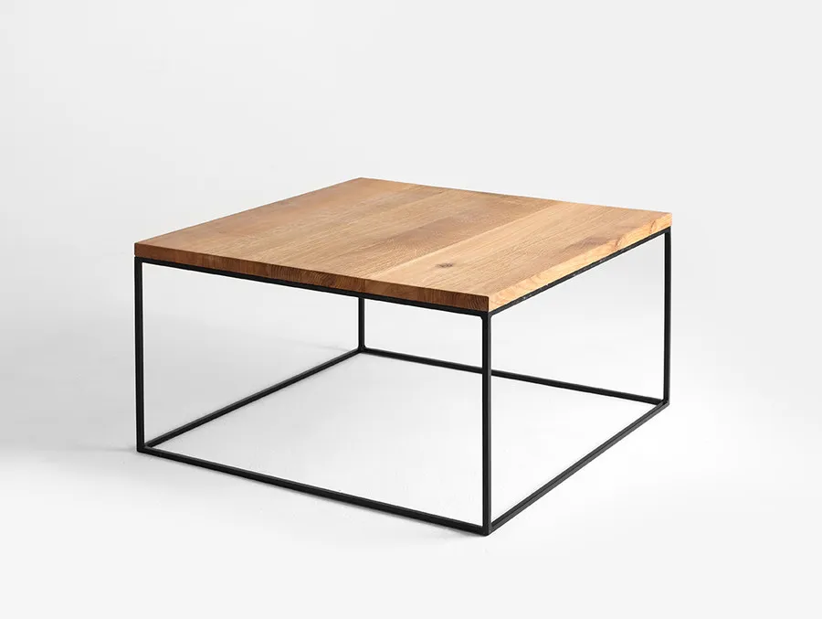Stolik TENSIO SOLID WOOD 80 - dąb/czarny