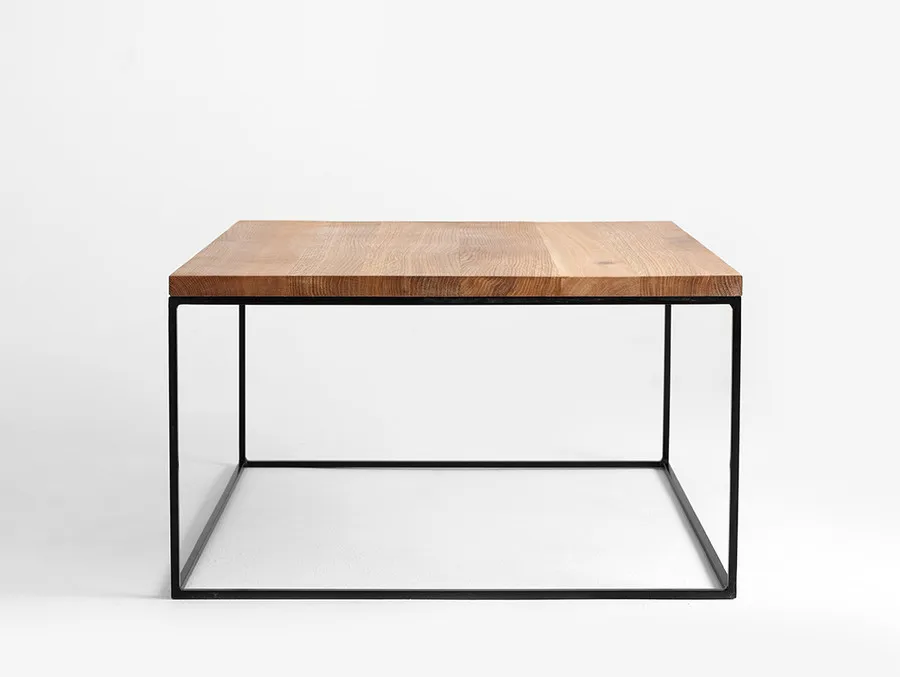 Stolik TENSIO SOLID WOOD 80 - dąb/czarny
