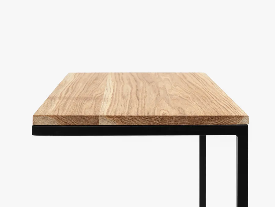 Stolik LUPE SOLID WOOD 60 - dąb/czarny