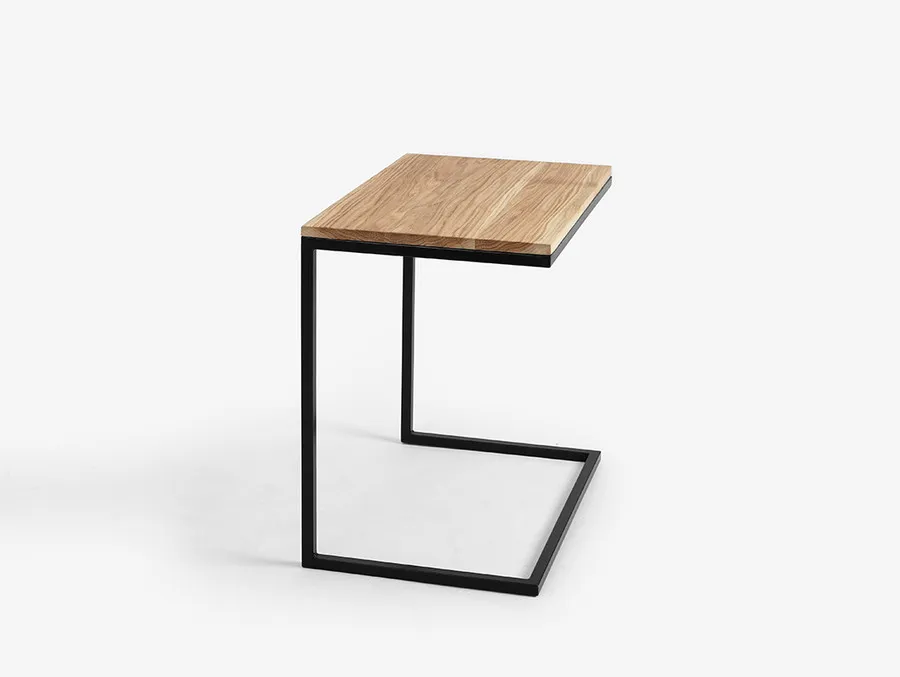 Stolik LUPE SOLID WOOD 60 - dąb/czarny