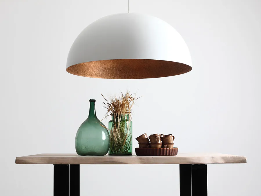 Lampa wisząca LORD 90 - miedziano-biały